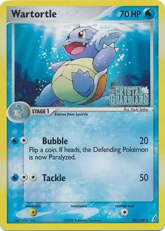 EX Crystal Guardians Wartortle #42/100 reverse holo